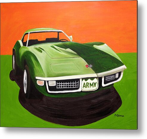 Veteran Metal Print featuring the painting 1971Stingray-Army by Dean Glorso