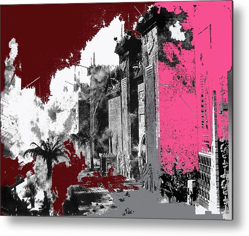 Film Homage D.w. Griffith Intolerance 1916 Fall Of Babylon 1916-2012 Metal Print featuring the photograph Film Homage D.w. Griffith Intolerance 1916 Fall Of Babylon 1916-2012 #2 by David Lee Guss