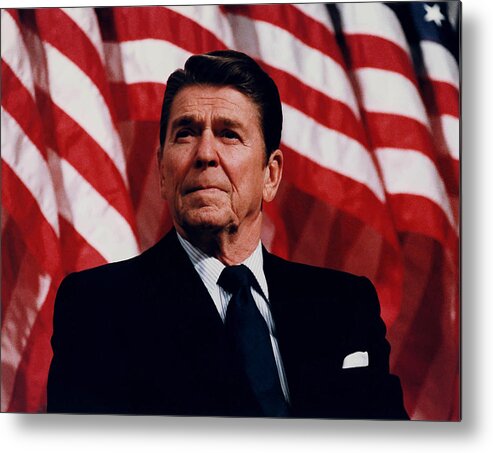 Ronald Reagan Metal Print featuring the photograph President Ronald Reagan by War Is Hell Store