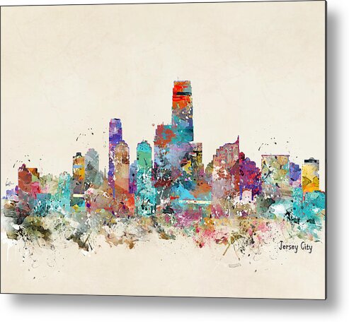 Jersey City Metal Print featuring the painting Jersey City New Jersey by Bri Buckley
