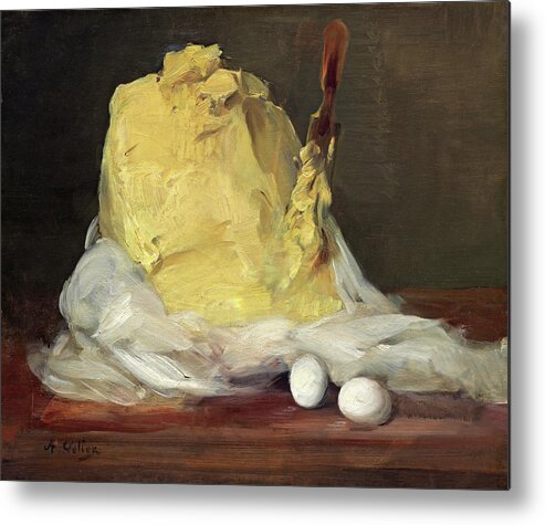 Antoine Vollon Metal Print featuring the painting Mound of Butter #3 by Antoine Vollon