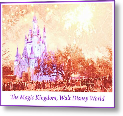 Flair Metal Print featuring the photograph Fireworks, Cinderellas Castle, Walt Disney World #2 by A Macarthur Gurmankin