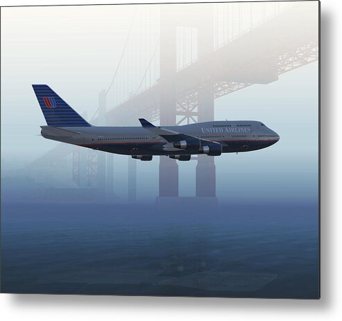 Jet Metal Print featuring the digital art 400 under the Gate by Mike Ray