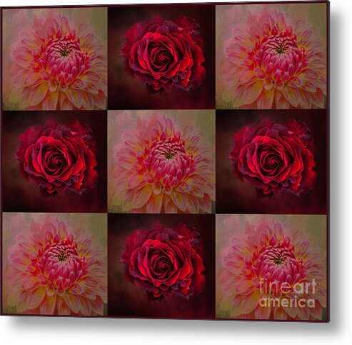 Shades Of Red Metal Print featuring the mixed media 50 Shades of Red by Eva Lechner