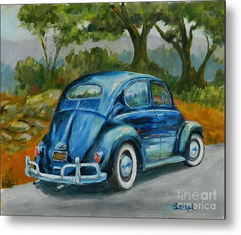 Auto Metal Print featuring the painting 57 Vee Dub by William Reed