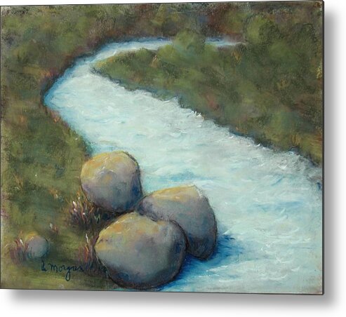 Water Metal Print featuring the painting A Cool Dip by Laurie Morgan