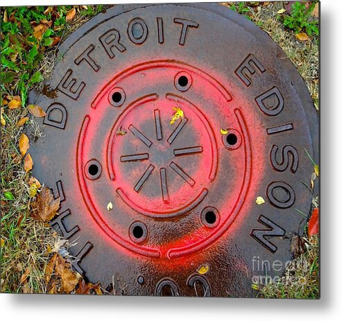 Contemporary Metal Print featuring the photograph Red Circles by Sandra Church
