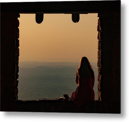 Cherokee National Forest Metal Print featuring the photograph A girl alone with her thoughts cropped by Mark Dodd