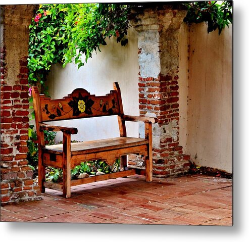 Bench Metal Print featuring the photograph A Necessary Respite by Eileen Brymer