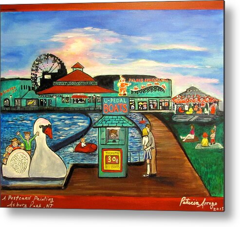 Asbury Park Art Metal Print featuring the painting A Postcard Memory by Patricia Arroyo