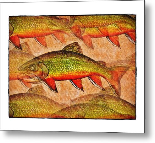 Fish Metal Print featuring the digital art A Trout Lovers Dream by Terry Mulligan
