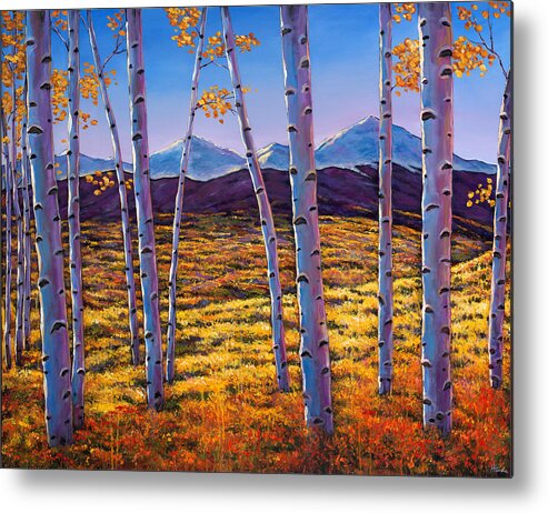 Autumn Aspen Metal Print featuring the painting Above it All by Johnathan Harris