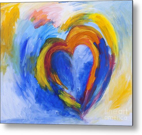 Heart Metal Print featuring the painting Abstract Heart Painting by Stella Levi