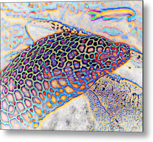 Abstract Metal Print featuring the digital art Abstract Moray by Ray Shiu