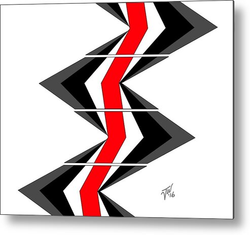 Broken Lines Metal Print featuring the digital art Abstract Stairs by John Wills
