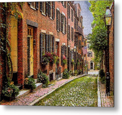 Acorn Metal Print featuring the photograph Acorn Street on Canvas by Mark Ali