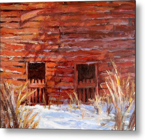 Old Barn Metal Print featuring the painting After The Snow II by L Diane Johnson