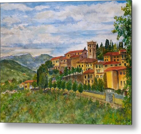 Europe Metal Print featuring the painting Afternoon in Tuscany by Cheryl Wallace