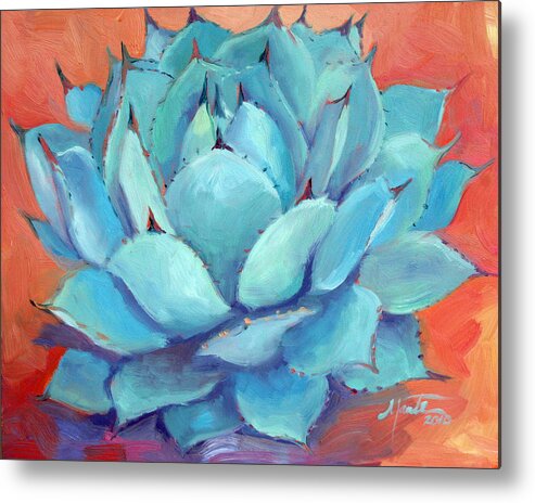 Agave Metal Print featuring the painting Agave 3 by Athena Mantle