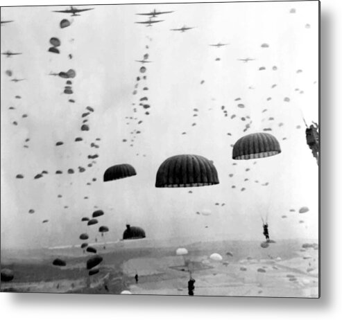 Airborne Metal Print featuring the photograph Airborne Mission During WW2 by War Is Hell Store