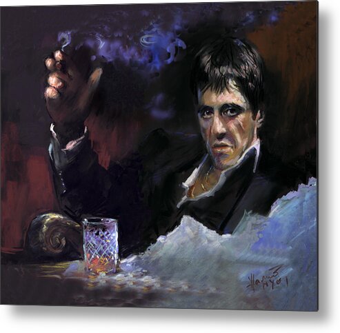 Al Pacino Metal Print featuring the pastel AL Pacino snow by Ylli Haruni