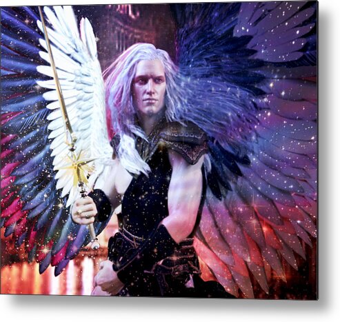 Albino Angel Metal Print featuring the painting Albino Angel 3 by Suzanne Silvir