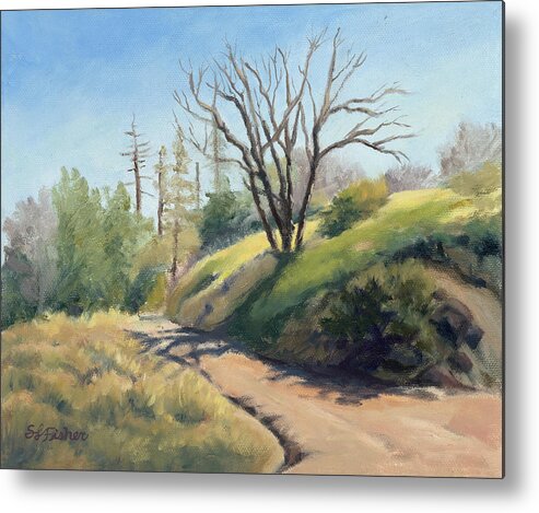 Pacific Crest Trail Metal Print featuring the painting Along the Pacific Crest Trail by Sandy Fisher