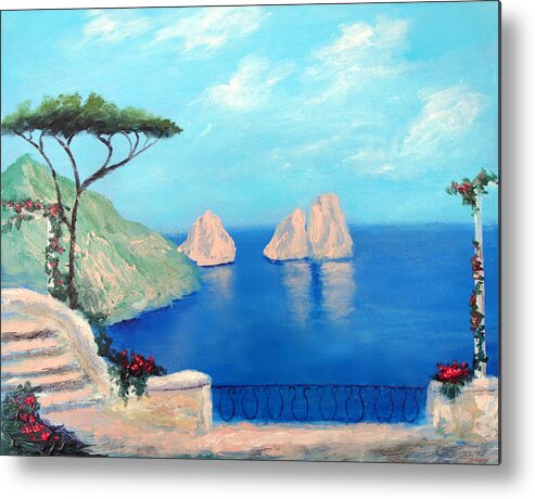 Amalfi Metal Print featuring the painting Amalfi Beauty by Larry Cirigliano