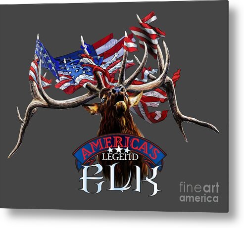 Elk Metal Print featuring the drawing America's legend Elk by Robert Corsetti