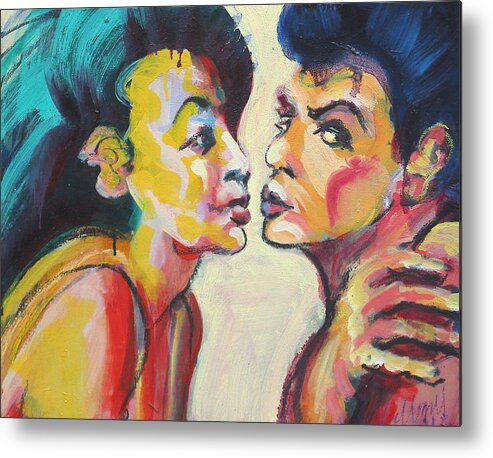 Painting Metal Print featuring the painting Annette and Frankie by Les Leffingwell