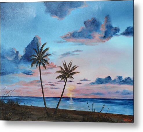 Siesta Key Sunset Metal Print featuring the painting Another Paradise Sunset by Lloyd Dobson