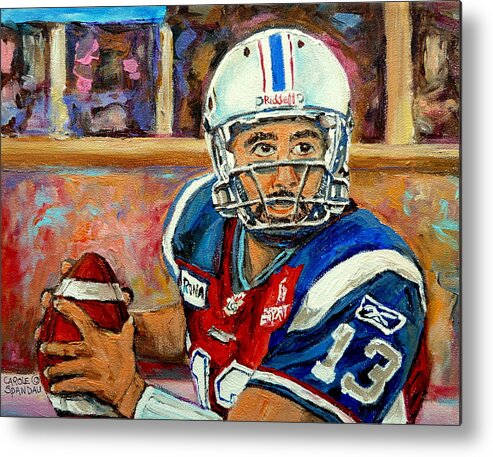 Anthony Calvillo Metal Print featuring the painting Anthony Calvillo by Carole Spandau