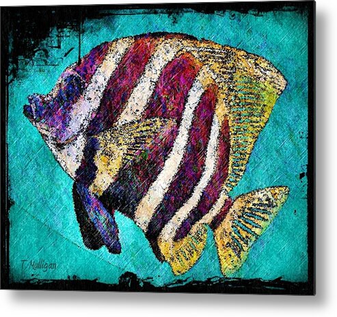 Aqua Metal Print featuring the digital art Aqua Fish by Terry Mulligan