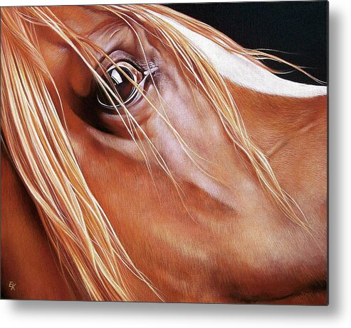 Horse Metal Print featuring the painting Arabian by Elena Kolotusha