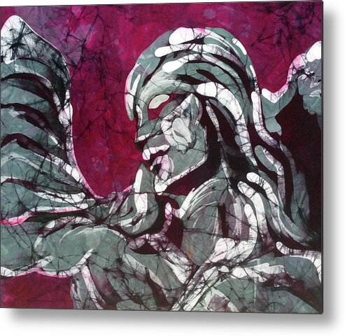 Stone Sculpture Metal Print featuring the tapestry - textile Archangel by Kay Shaffer