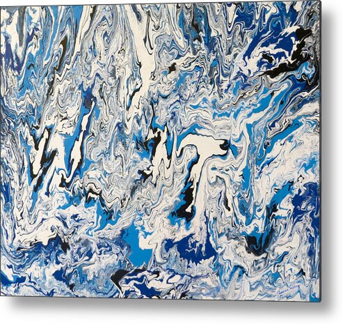 Abstract Metal Print featuring the painting Arctic Frenzy by Teresa Wing