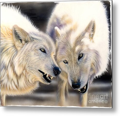 Acrylics Metal Print featuring the painting Arctic Pair by Sandi Baker
