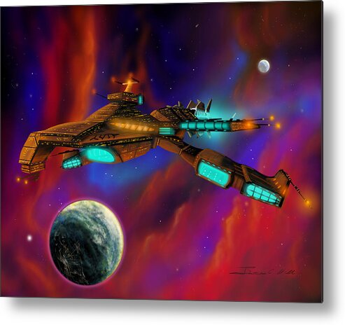 Starship Metal Print featuring the painting Auroborus 2015 by James Hill