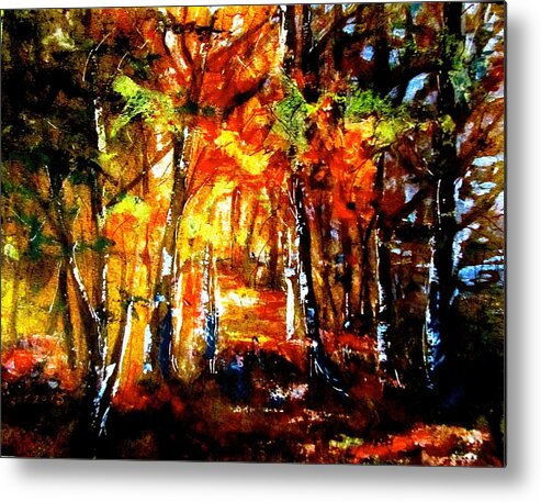 Fall Metal Print featuring the painting Autum Wood by Barbara O'Toole