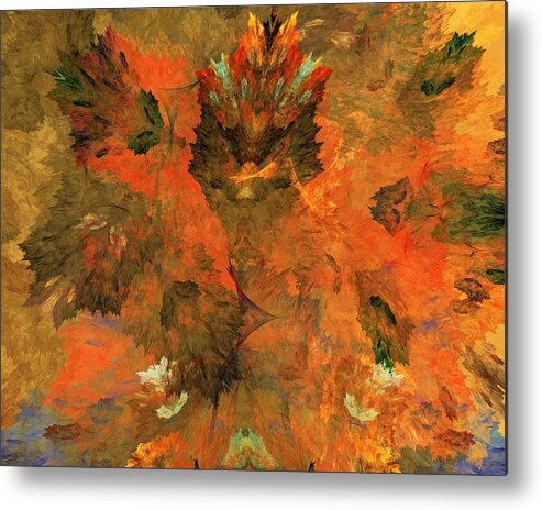 Fine Art Digital Art Metal Print featuring the digital art Autumn Abstract 103101 by David Lane