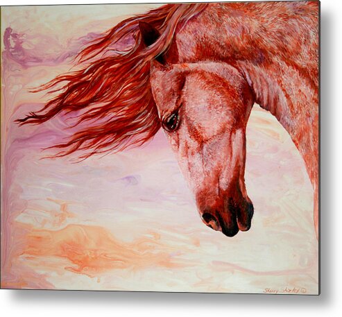 Horse Metal Print featuring the painting Autumn Breeze by Sherry Shipley