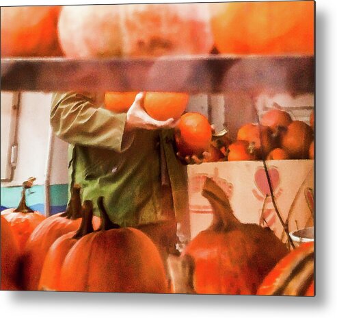 Pumpkins Metal Print featuring the photograph Autumn Plenty - by Julie Weber