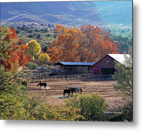 Ranch Metal Print featuring the photograph Autumn Ranch by Matalyn Gardner