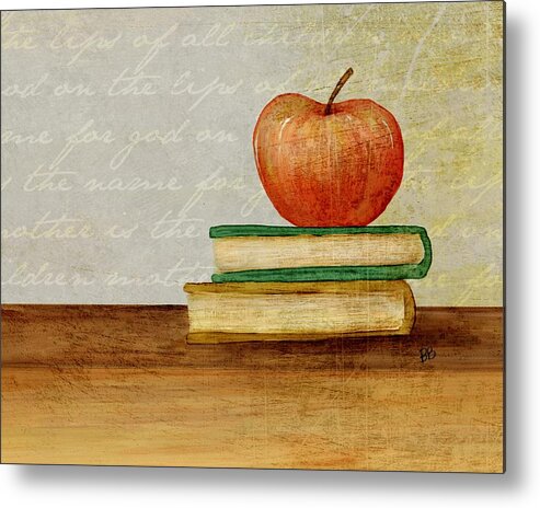 Apple Metal Print featuring the painting Back to School by Brenda Bryant