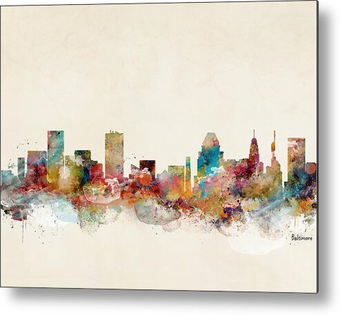 Baltimore Maryland Metal Print featuring the painting Baltimore Maryland by Bri Buckley