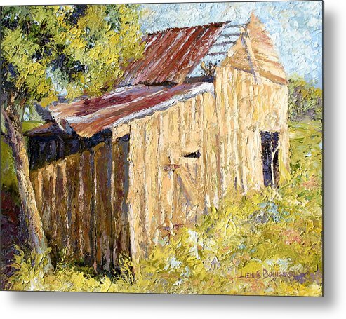 Oil Painting Metal Print featuring the painting Barn Door by Lewis Bowman