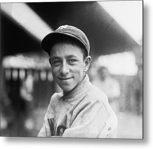 1 Person Metal Print featuring the photograph Baseball Mascot Eddie Bennett by Underwood Archives