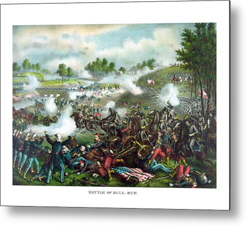 Civil War Metal Print featuring the painting Battle Of Bull Run by War Is Hell Store
