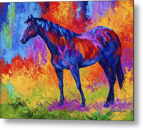 Horses Metal Print featuring the painting Bay Mare II by Marion Rose