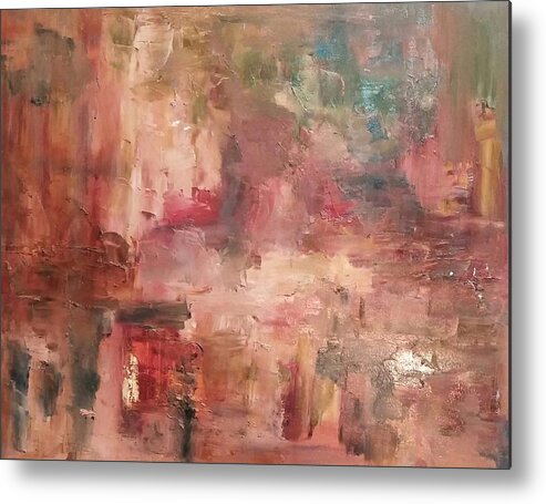 Abstract Metal Print featuring the painting Bayfront by Beverly Smith